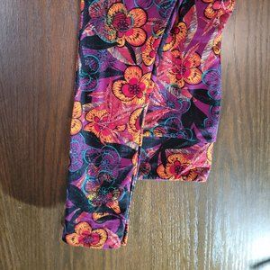 LuLaRoe Purple Orange Teal Blue Geometric Print Leggings OS